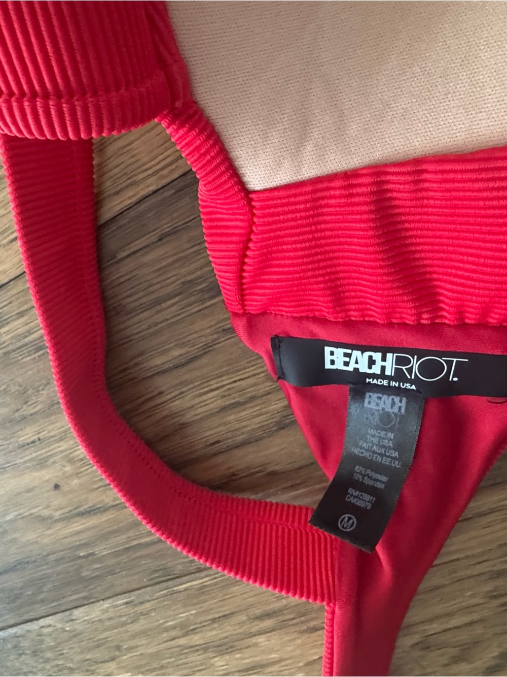 Beach Riot Red Ribbed High-Waist Bikini Set - Picture 5 of 6